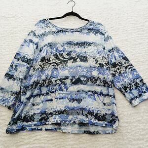 T-Shirt Size XL Blue Jewels Vacation Office Minimalist Resort Soft Girl Whimsy